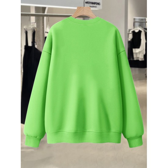 Plus Size Flower Print Sweatshirt, Casual Long Sleeve Crew Neck Sweatshirt, Women's Plus Size Clothing Plus Size Flower Print Sweatshirt, Casual Long Sleeve Crew Neck Sweatshirt, Women's Plus Size Clothing