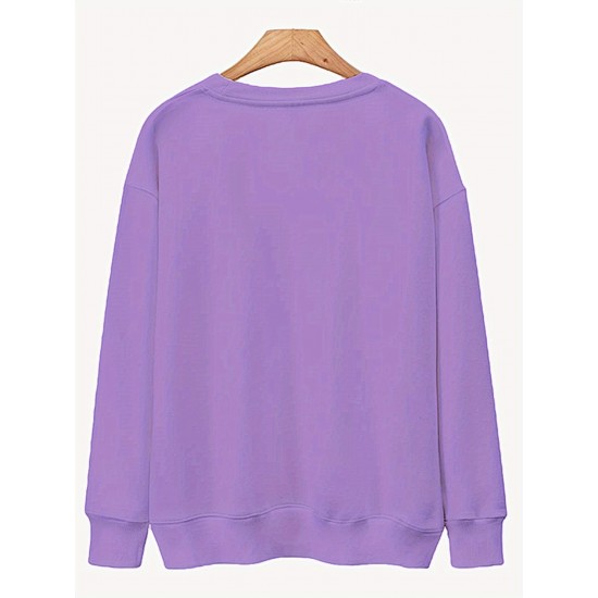 Plus Size Flower Print Sweatshirt, Casual Long Sleeve Crew Neck Sweatshirt, Women's Plus Size Clothing Plus Size Flower Print Sweatshirt, Casual Long Sleeve Crew Neck Sweatshirt, Women's Plus Size Clothing