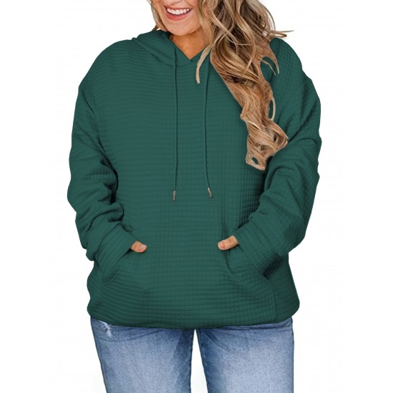 Women's Plus Size Hoodies Casual Long Sleeve Sweatshirts Drawstring Pullover Tops With Pocket Women's Plus Size Hoodies Casual Long Sleeve Sweatshirts Drawstring Pullover Tops With Pocket