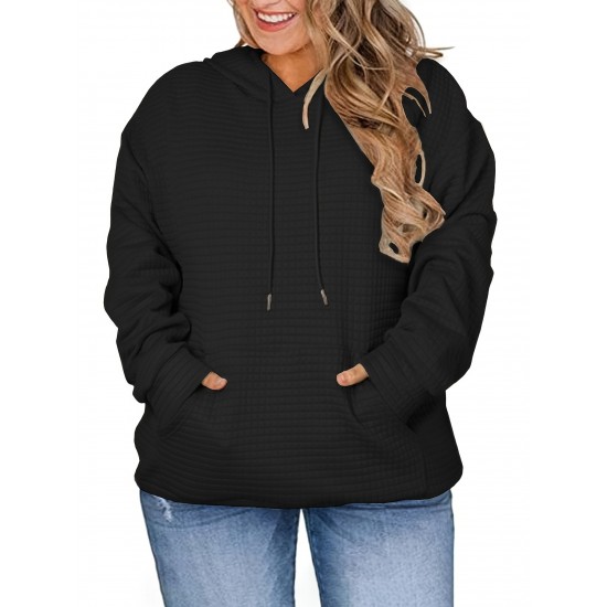 Women's Plus Size Hoodies Casual Long Sleeve Sweatshirts Drawstring Pullover Tops With Pocket Women's Plus Size Hoodies Casual Long Sleeve Sweatshirts Drawstring Pullover Tops With Pocket