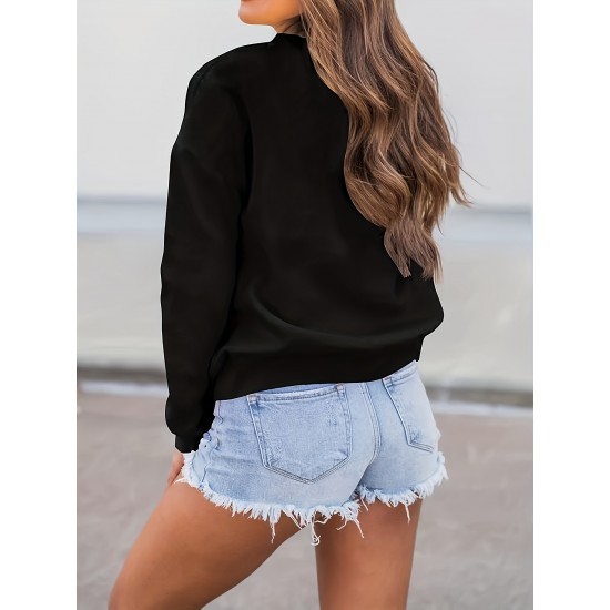 Plus Size Beautiful Print Sweatshirt, Casual Long Sleeve Crew Neck Pullover Sweatshirt, Women's Plus Size Clothing Plus Size Beautiful Print Sweatshirt, Casual Long Sleeve Crew Neck Pullover Sweatshirt, Women's Plus Size Clothing