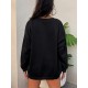 1pc Women'S Plus Size Fashion Sweatshirt, 100% Polyester Crew Neck Pullover with Slight Stretch, Solid Color Knit Fabric for Fall/Winter 1pc Women'S Plus Size Fashion Sweatshirt, 100% Polyester Crew Neck Pullover with Slight Stretch, Solid Color Knit Fabric for Fall/Winter