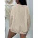 1pc Women'S Plus Size Fashion Sweatshirt, 100% Polyester Crew Neck Pullover with Slight Stretch, Solid Color Knit Fabric for Fall/Winter 1pc Women'S Plus Size Fashion Sweatshirt, 100% Polyester Crew Neck Pullover with Slight Stretch, Solid Color Knit Fabric for Fall/Winter