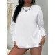 1pc Women'S Plus Size Fashion Sweatshirt, 100% Polyester Crew Neck Pullover with Slight Stretch, Solid Color Knit Fabric for Fall/Winter 1pc Women'S Plus Size Fashion Sweatshirt, 100% Polyester Crew Neck Pullover with Slight Stretch, Solid Color Knit Fabric for Fall/Winter