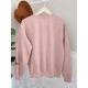 Plus Size Casual Crew Neck Sweatshirt with Alphabet Print, 100% Polyester Knit Fabric, Slight Stretch Pullover for All Seasons Plus Size Casual Crew Neck Sweatshirt with Alphabet Print, 100% Polyester Knit Fabric, Slight Stretch Pullover for All Seasons