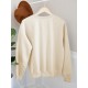Plus Size Casual Crew Neck Sweatshirt with Alphabet Print, 100% Polyester Knit Fabric, Slight Stretch Pullover for All Seasons Plus Size Casual Crew Neck Sweatshirt with Alphabet Print, 100% Polyester Knit Fabric, Slight Stretch Pullover for All Seasons