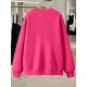 Plus Size Casual Crew Neck Sweatshirt with Alphabet Print, 100% Polyester Knit Fabric, Slight Stretch Pullover for All Seasons Plus Size Casual Crew Neck Sweatshirt with Alphabet Print, 100% Polyester Knit Fabric, Slight Stretch Pullover for All Seasons
