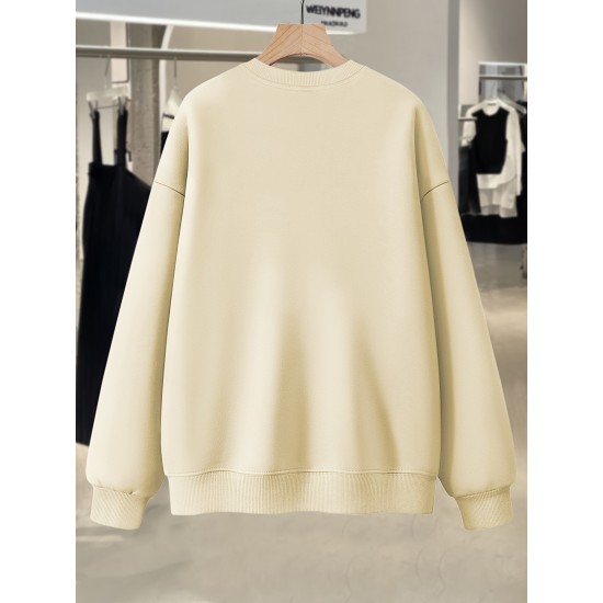 Plus Size Woman & Letter Print Sweatshirt, Casual Long Sleeve Crew Neck Sweatshirt, Women's Plus Size Clothing Plus Size Woman & Letter Print Sweatshirt, Casual Long Sleeve Crew Neck Sweatshirt, Women's Plus Size Clothing
