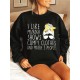 Plus Size Woman & Letter Print Sweatshirt, Casual Long Sleeve Crew Neck Sweatshirt, Women's Plus Size Clothing Plus Size Woman & Letter Print Sweatshirt, Casual Long Sleeve Crew Neck Sweatshirt, Women's Plus Size Clothing