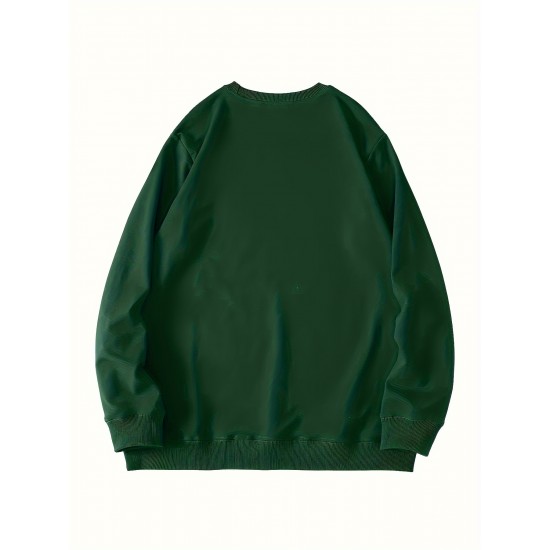 Plus Size Woman & Letter Print Sweatshirt, Casual Long Sleeve Crew Neck Sweatshirt, Women's Plus Size Clothing Plus Size Woman & Letter Print Sweatshirt, Casual Long Sleeve Crew Neck Sweatshirt, Women's Plus Size Clothing